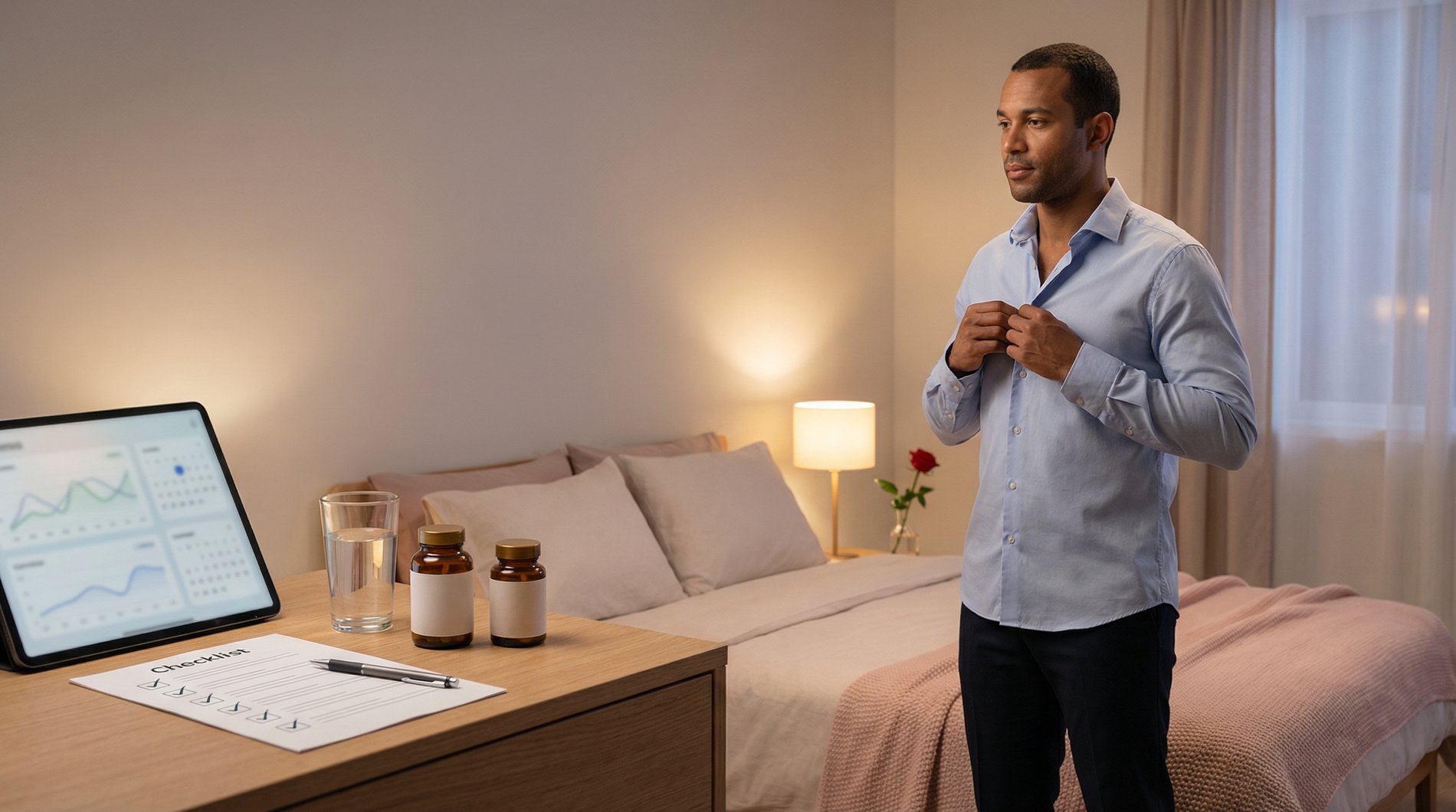 Man preparing for planned date night