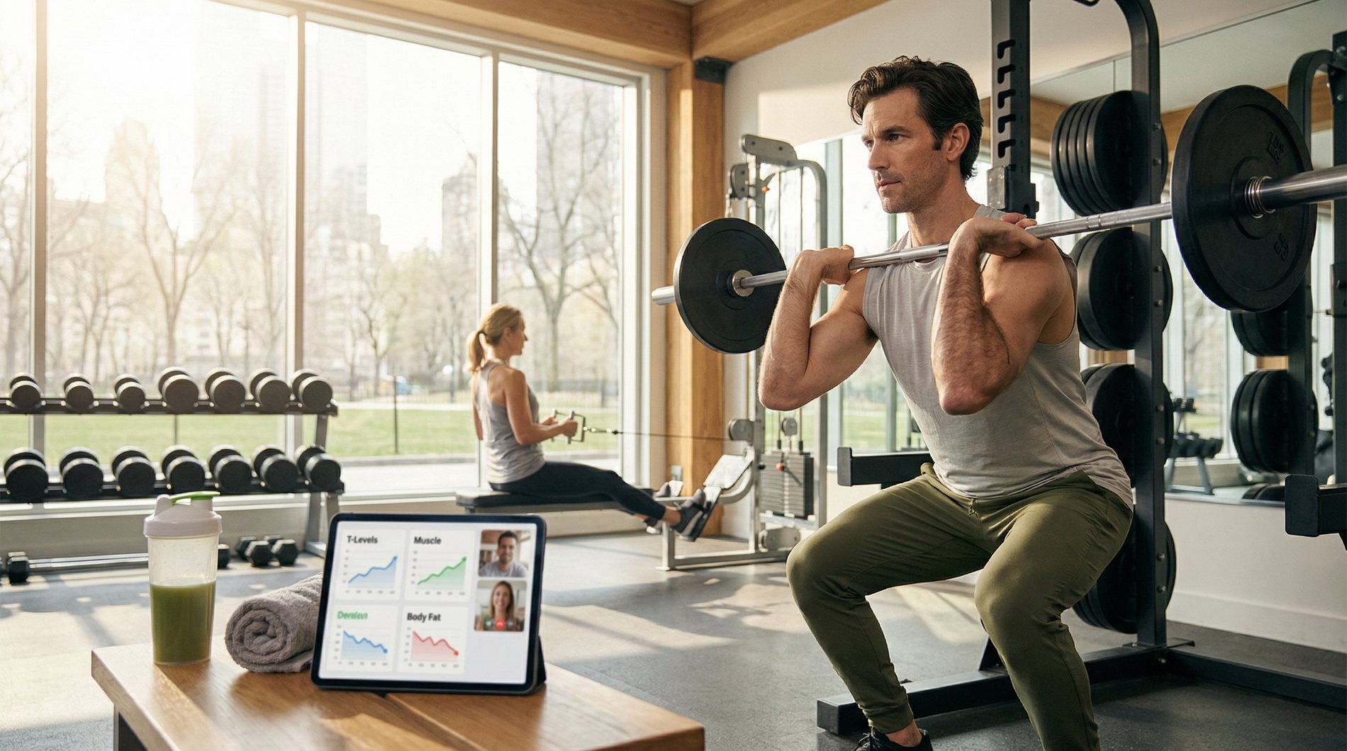 Man strength training symbolizing hormone balance