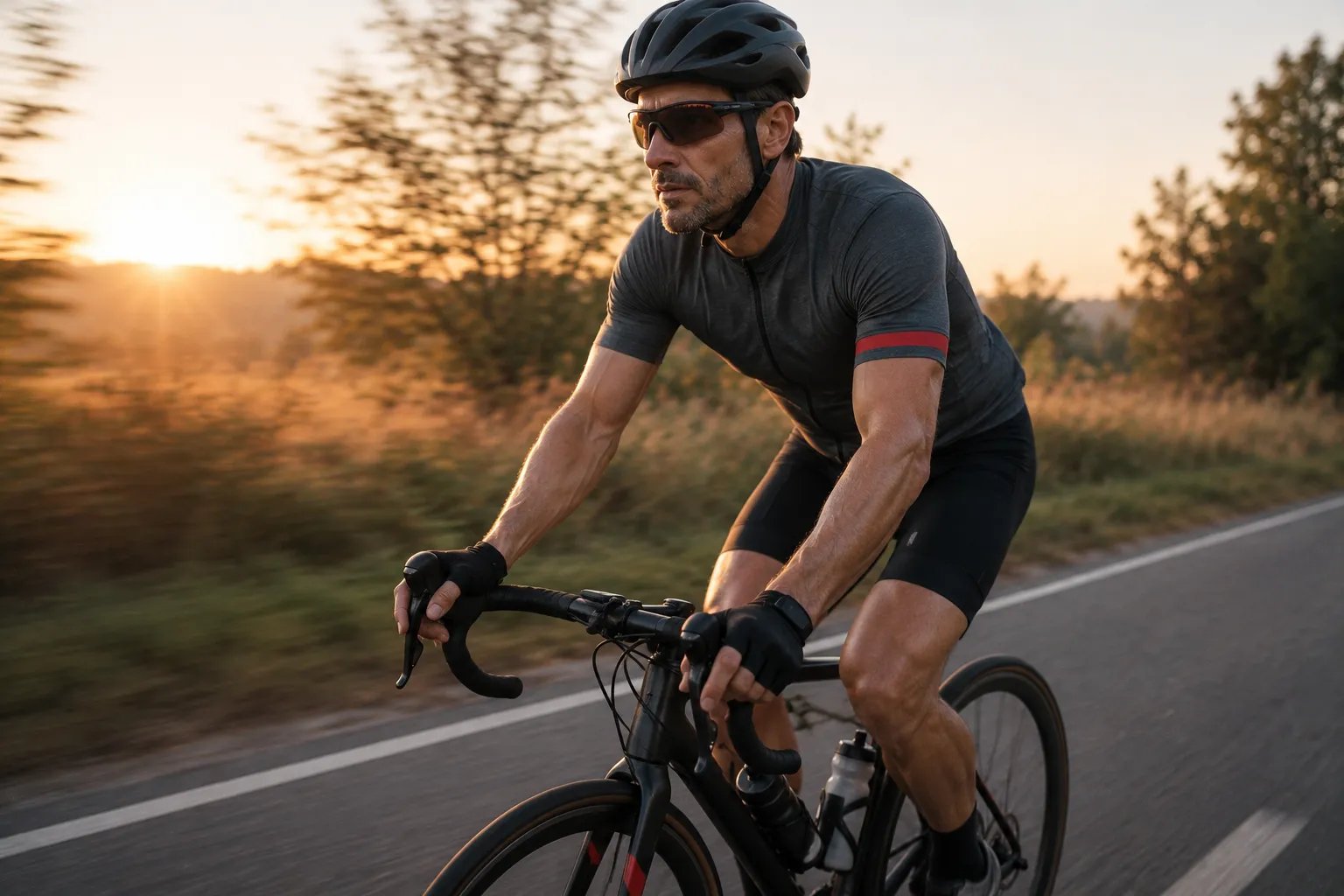 Man cycling for metabolic and hormone health
