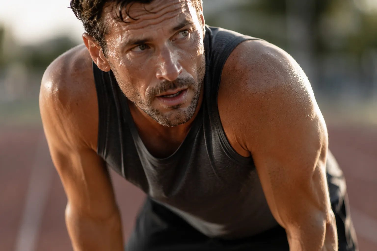 Athlete recovering after exercise