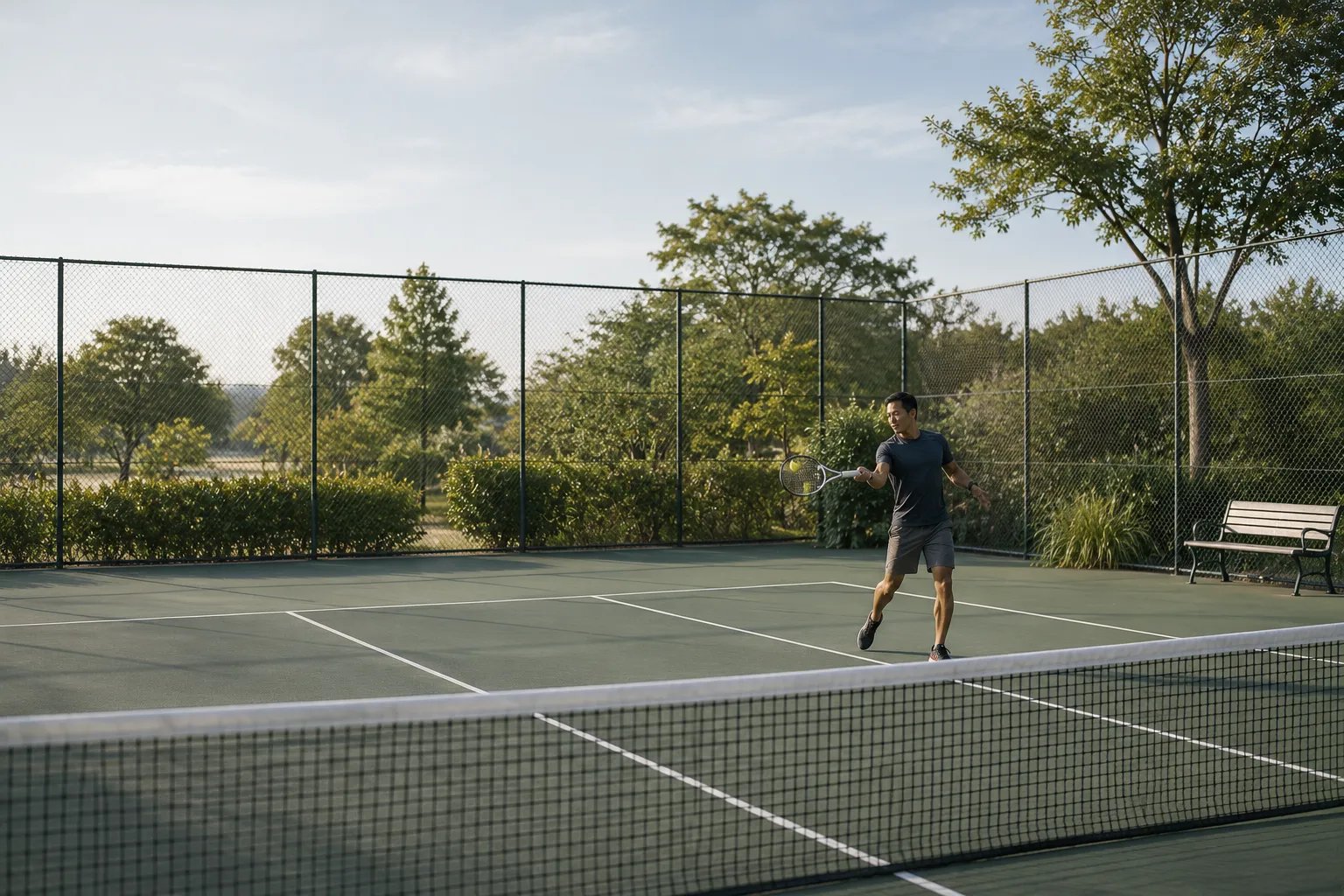 Man playing recreational tennis during Clomid vs Enclomiphene treatment